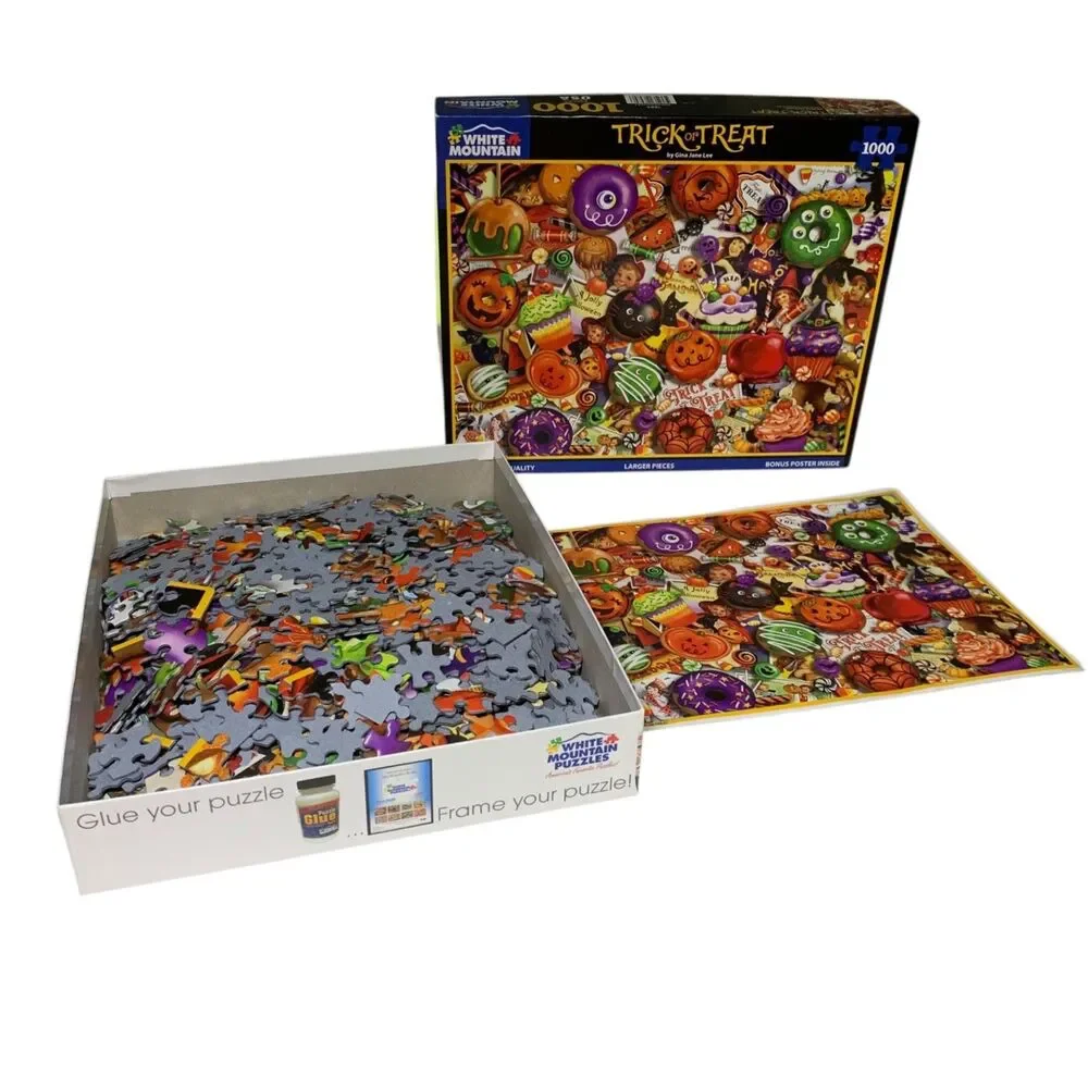 White Mountain Trick or Treat 1000 Piece Jigsaw Puzzle Halloween Made in USA